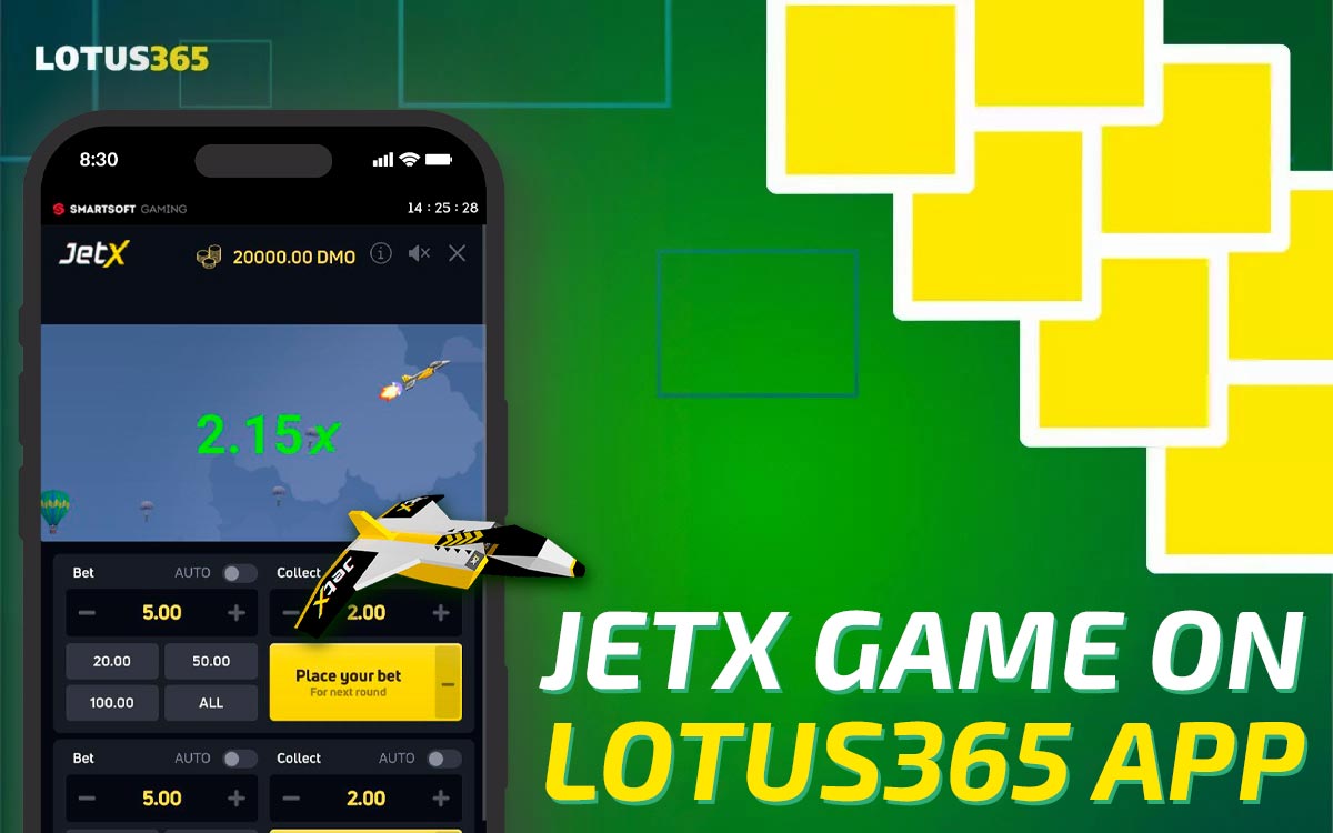 Step-by-step guide on how players can start playing JetX in the Lotus365 mobile app.