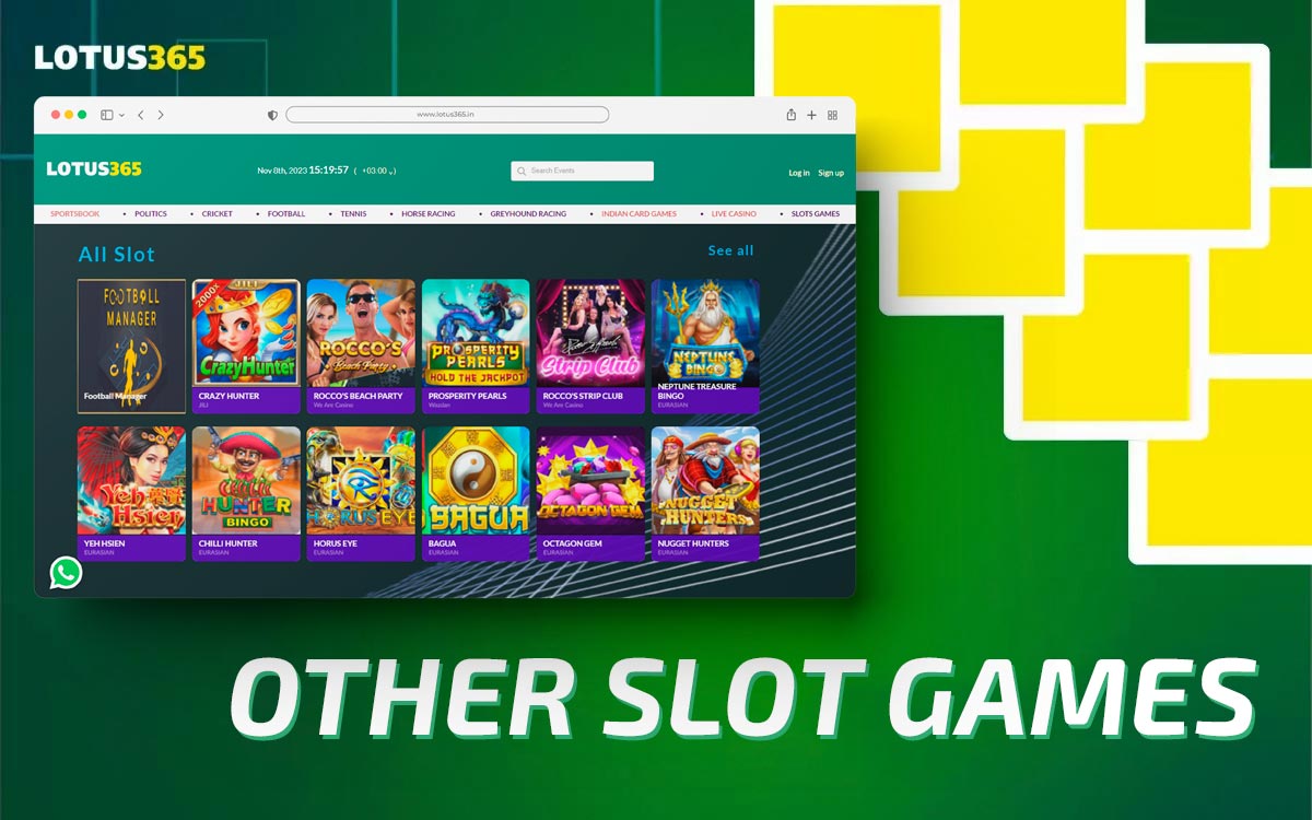 Detailed review of slot games available on the Lotus365 platform.