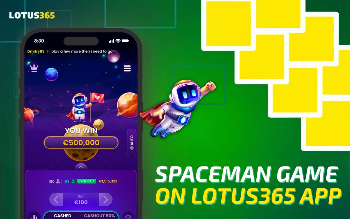 Step-by-step guide on how players can start playing Spaceman in the Lotus365 mobile app.